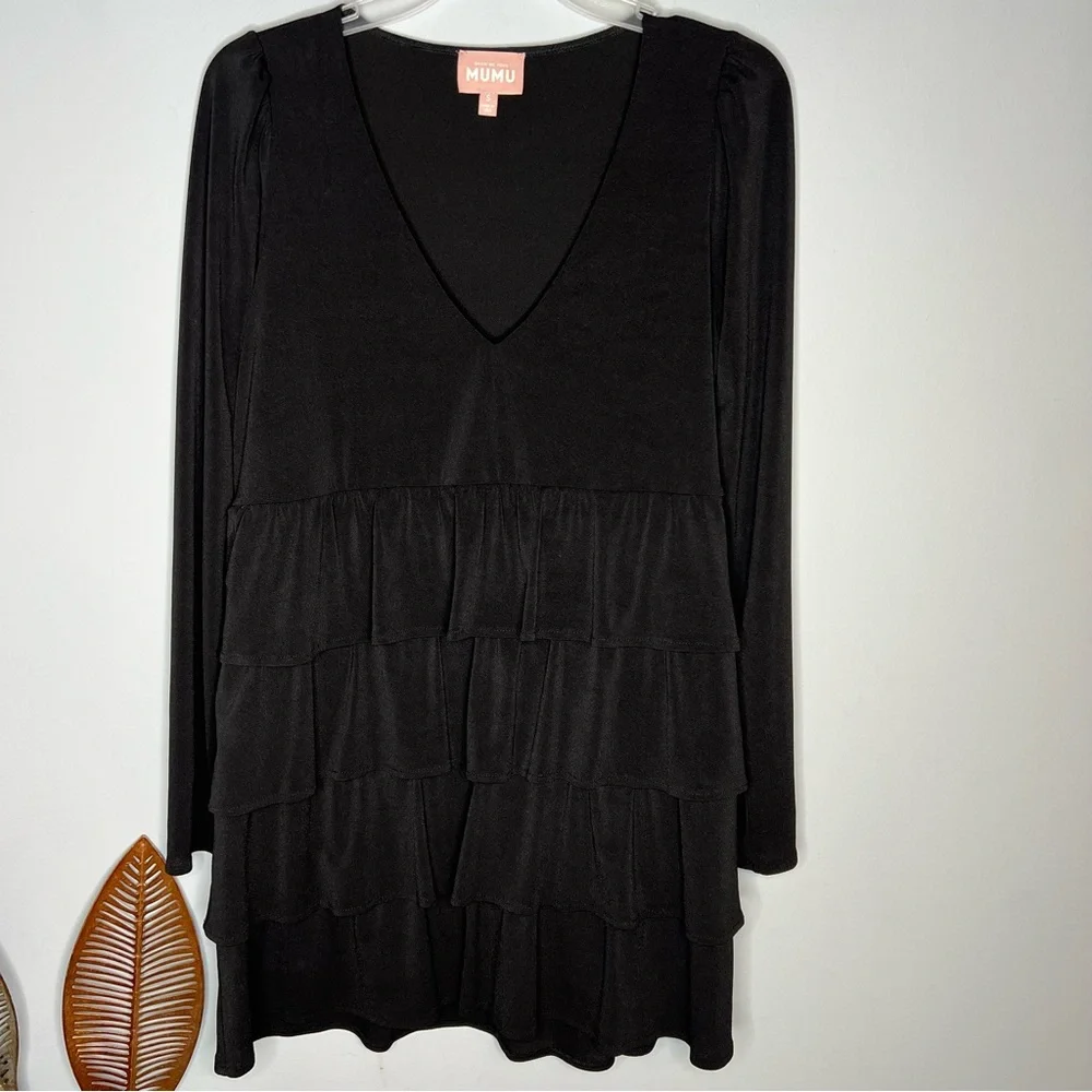 Show Me Your MuMu | Tier‎ Mini Black Ruffle Dress
